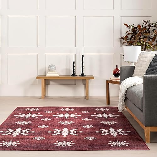 Miniatura 7 de nuLOOM Alfombra Nola, 5 x 8 pies, color rojo