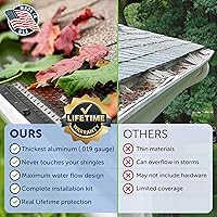 Vista 7 de LeafTek - Protectores de canalón para hojas, 5 x 100 pies, color negro, sistema de cubierta de canalón de aluminio de alta resistencia con cresta