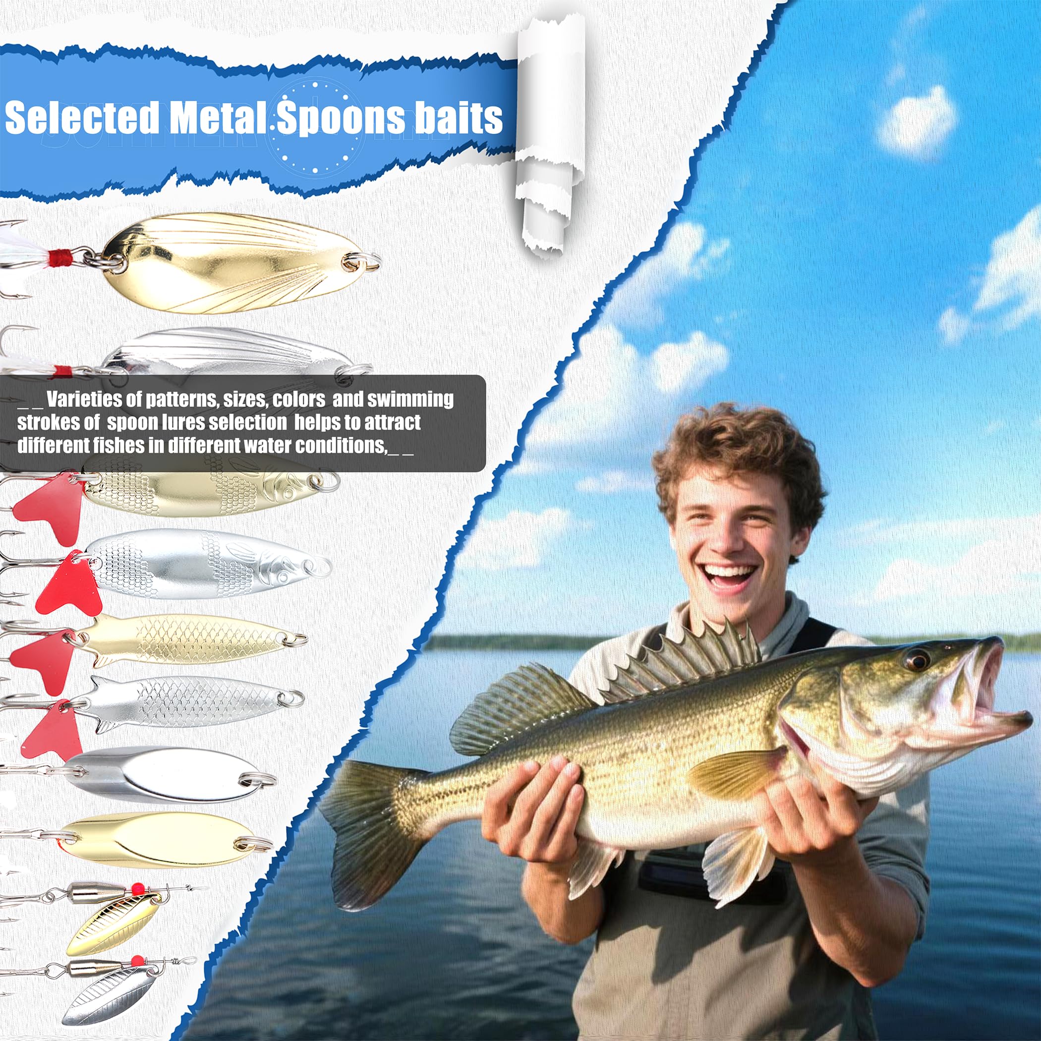 EXAURAFELIS Kit de leurres de pêche 307 pièces