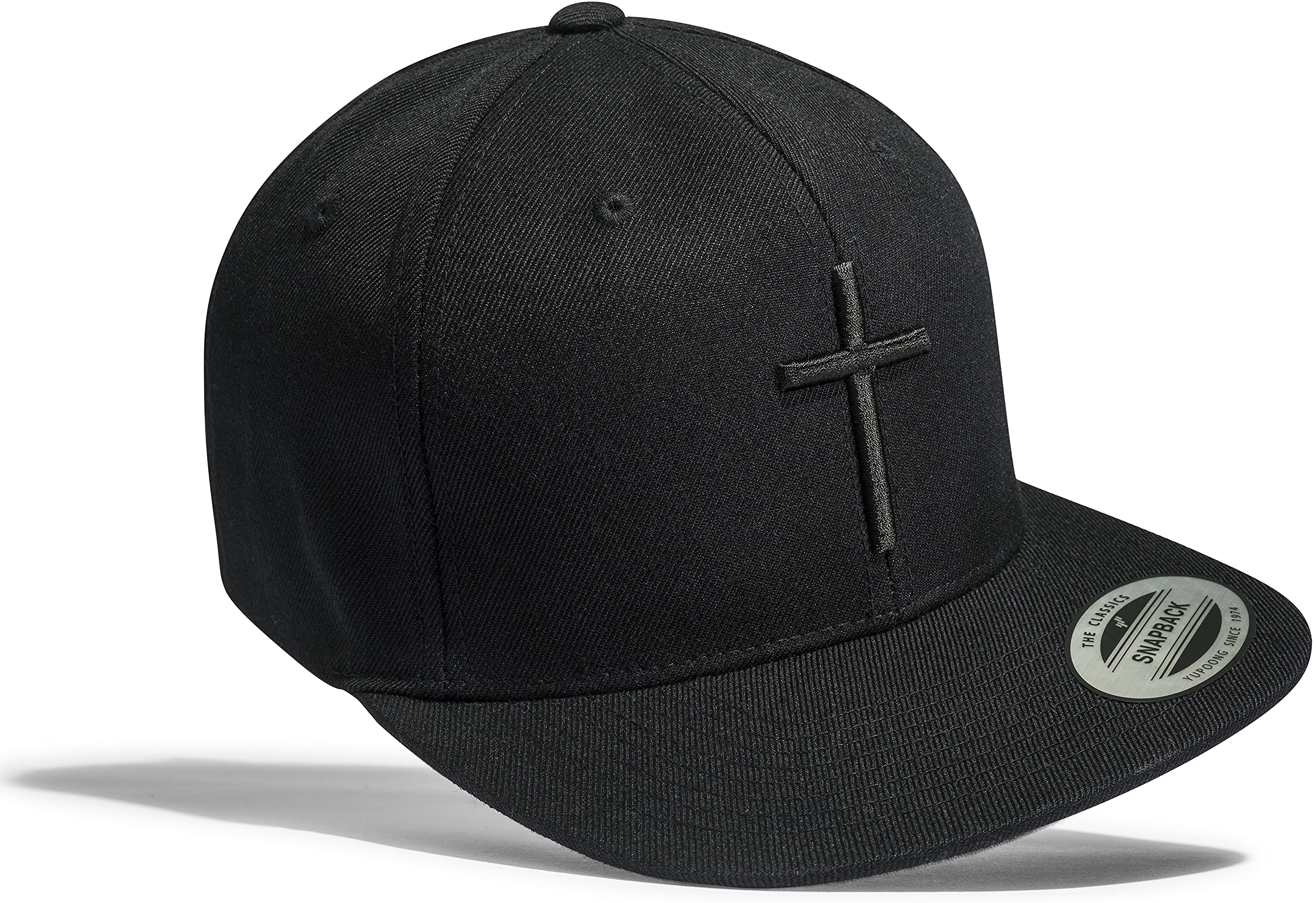 Baddery Cap Flexfit Snapback - „Kreuz“ - 3D Stick | Jesus Kappe für Herren & Damen