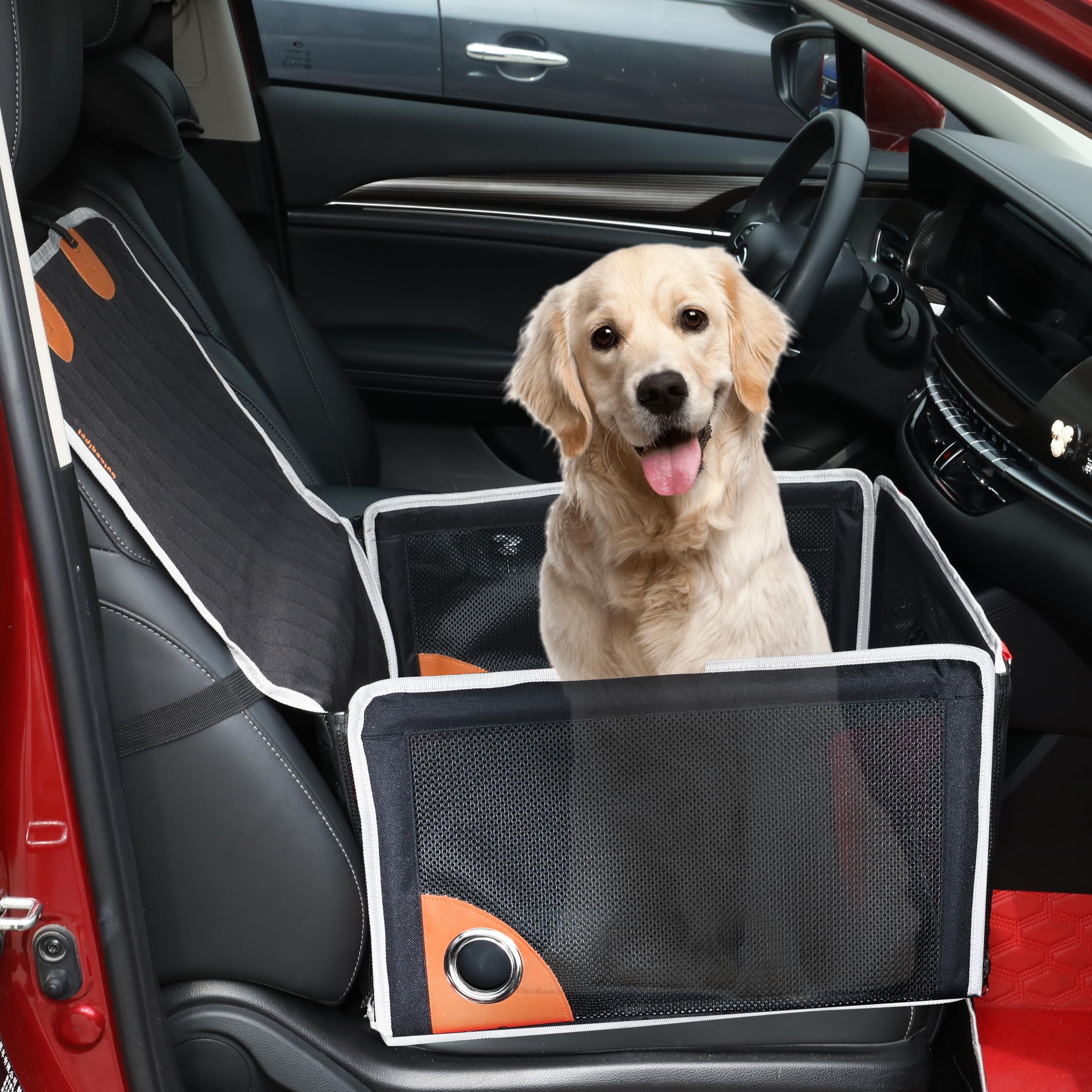 Extra Hunde Autositz für Kleine Mittlere Hunde,Hundeautositz für Rück- und Vordersitz Komfortabel Atmungsaktiv Faltbar Hundesitz Auto Hochwertiger Auto Hundesitz für kleine bis mittlere