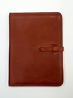 Vista 2 de Noda Leather clipboard A4 Italian Genuine Veg tan Portfolio Business Writing Pad Cognac