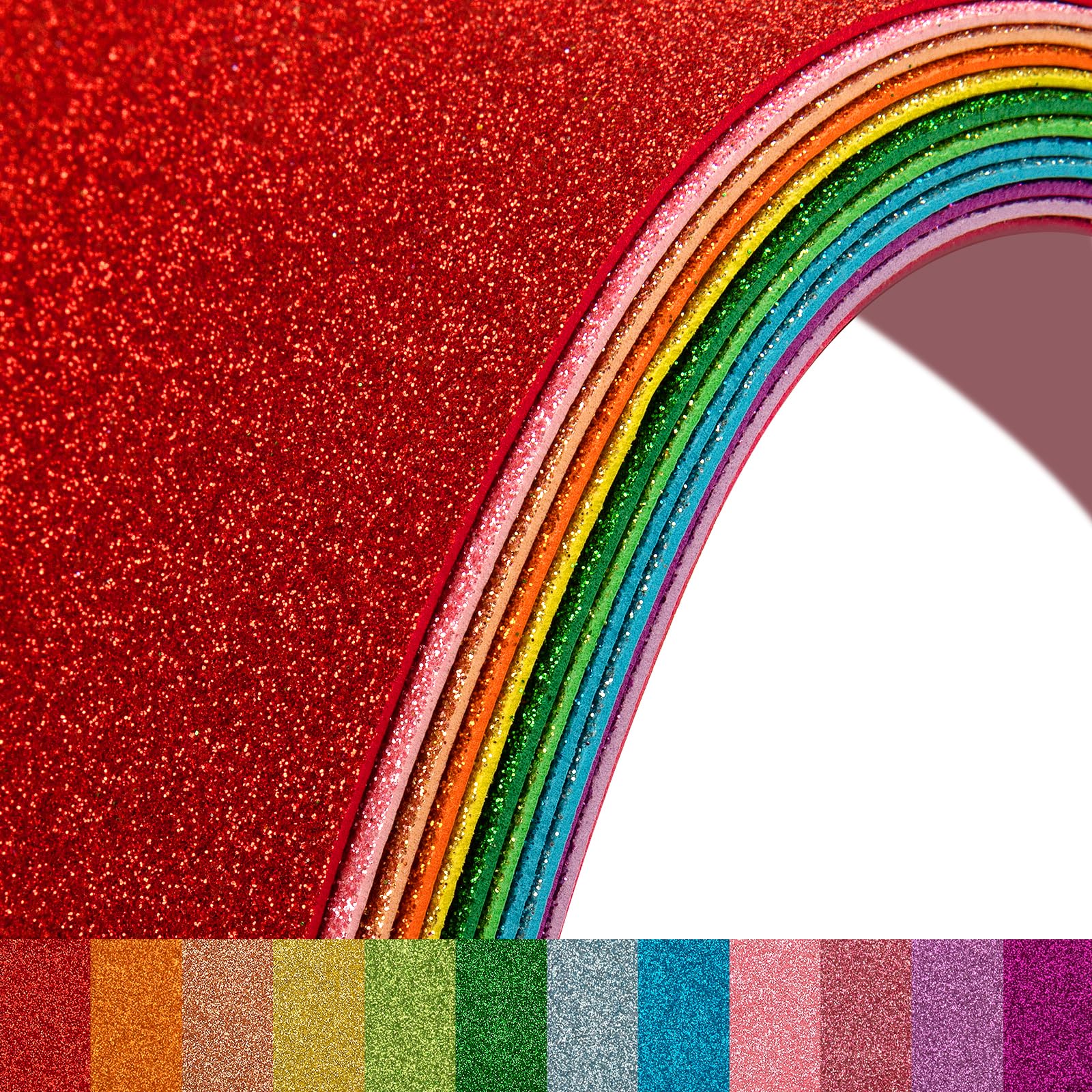 12 Pack Glitter Foam Sheets Craft 7.9 x 11.8 inch, 12 Colors Sparkles Foam Paper for Art Crafts Projects, Classrooms Scrapbook Gift DIY Cutters Card Party Decoration (Multicolor-01)