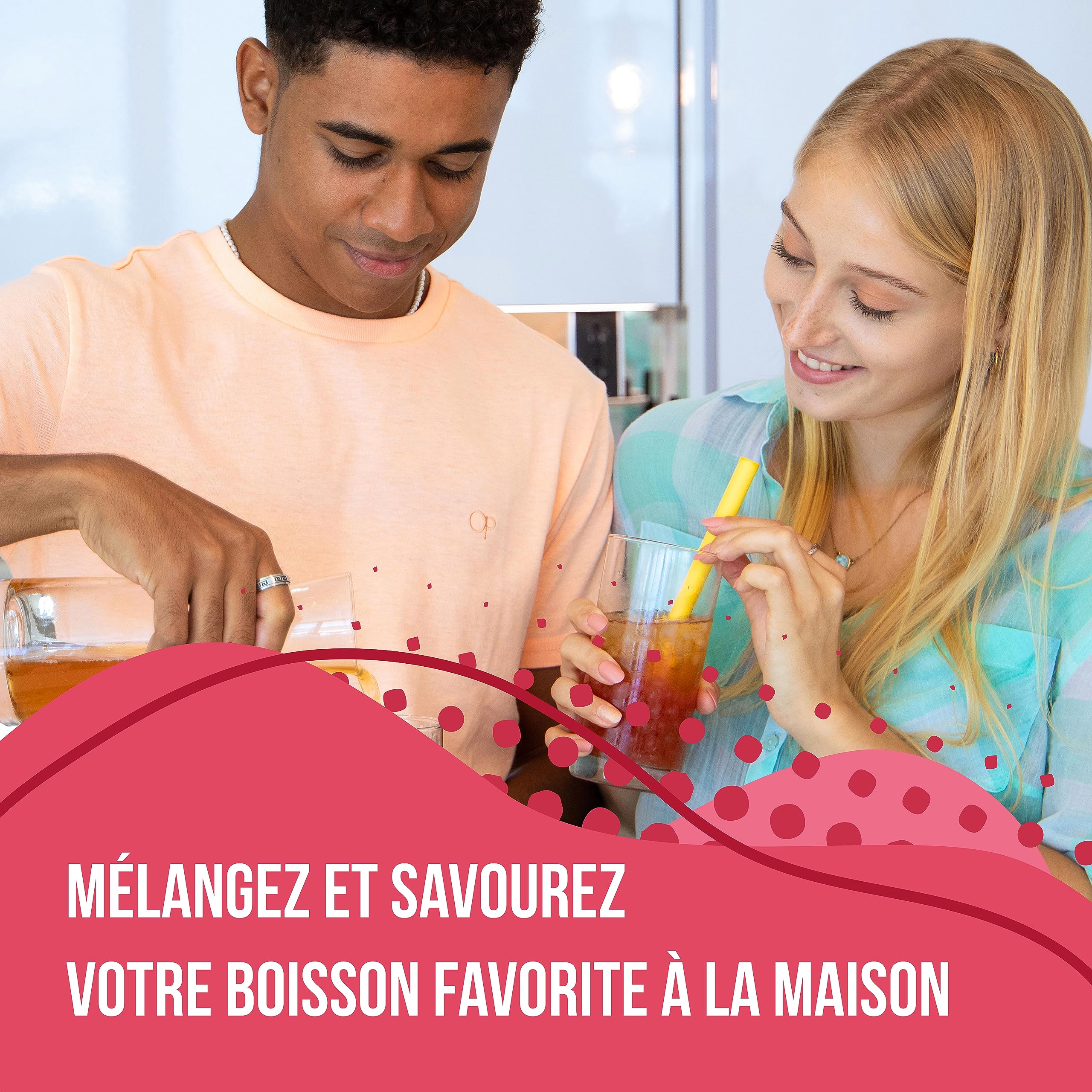 INSPIRE FOOD Kit Bubble Tea Complet | Litchi Boba & Pêche Sirop | Kit Bubble Tea avec Perles Popping Boba et Sirop - 100% vegan et sans gluten, sans colorant artificiel
