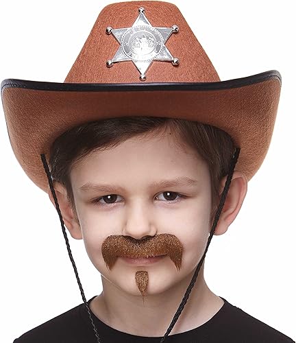 Miniatura 9 de Mustaches Bigote falso autoadhesivo Zappa y barba para niños novedad pelo facial pequeño y sintético accesorio de disfraz para niños color negro