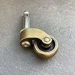 Roulette à Tige Pivotante 1", Roue en Alliage de Zinc Style Antique, Roue Silencieuse pour Meubles, Type de Montage à Tige, Laiton Antique, 353lbs, Paquet de 4