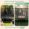 Trampolín JoyBerri para Exterior – con Luces LED, Red, Escalera, Certificado ASTM | 8 pies 10 pies 12 pies 14 pies 15 pies 16 pies, capacidad de 450 lb, niños y adultos, acero antioxidante, red + escalera + estacas, protección de 5 años 5
