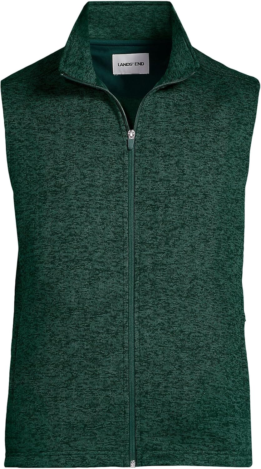 Lands' End School Uniform Unisex Sweater Fleece Zip Front Vest