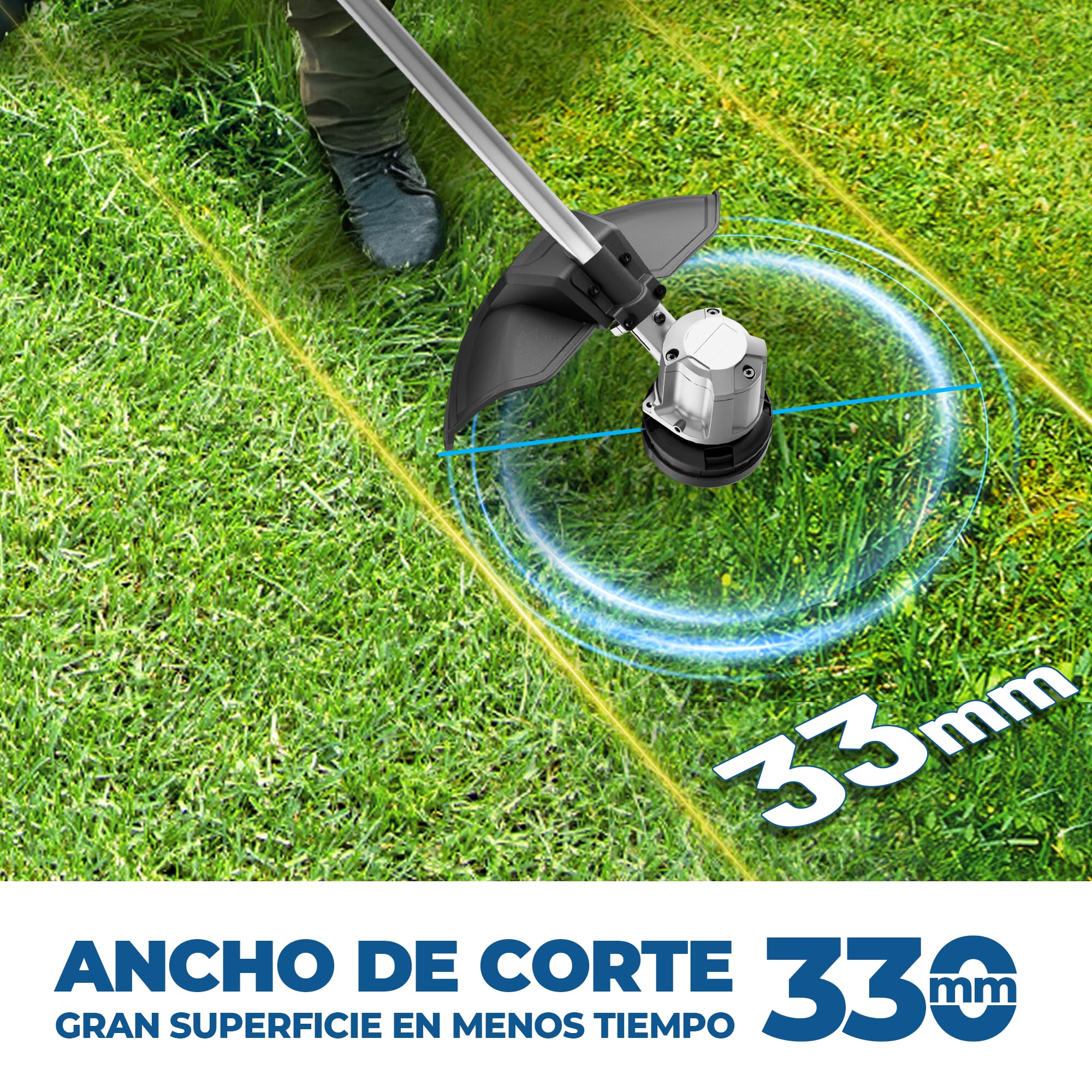 Dong Cheng Desbrozadora Bateria 40V, Ancho Corte 33 cm, TIPP Automático