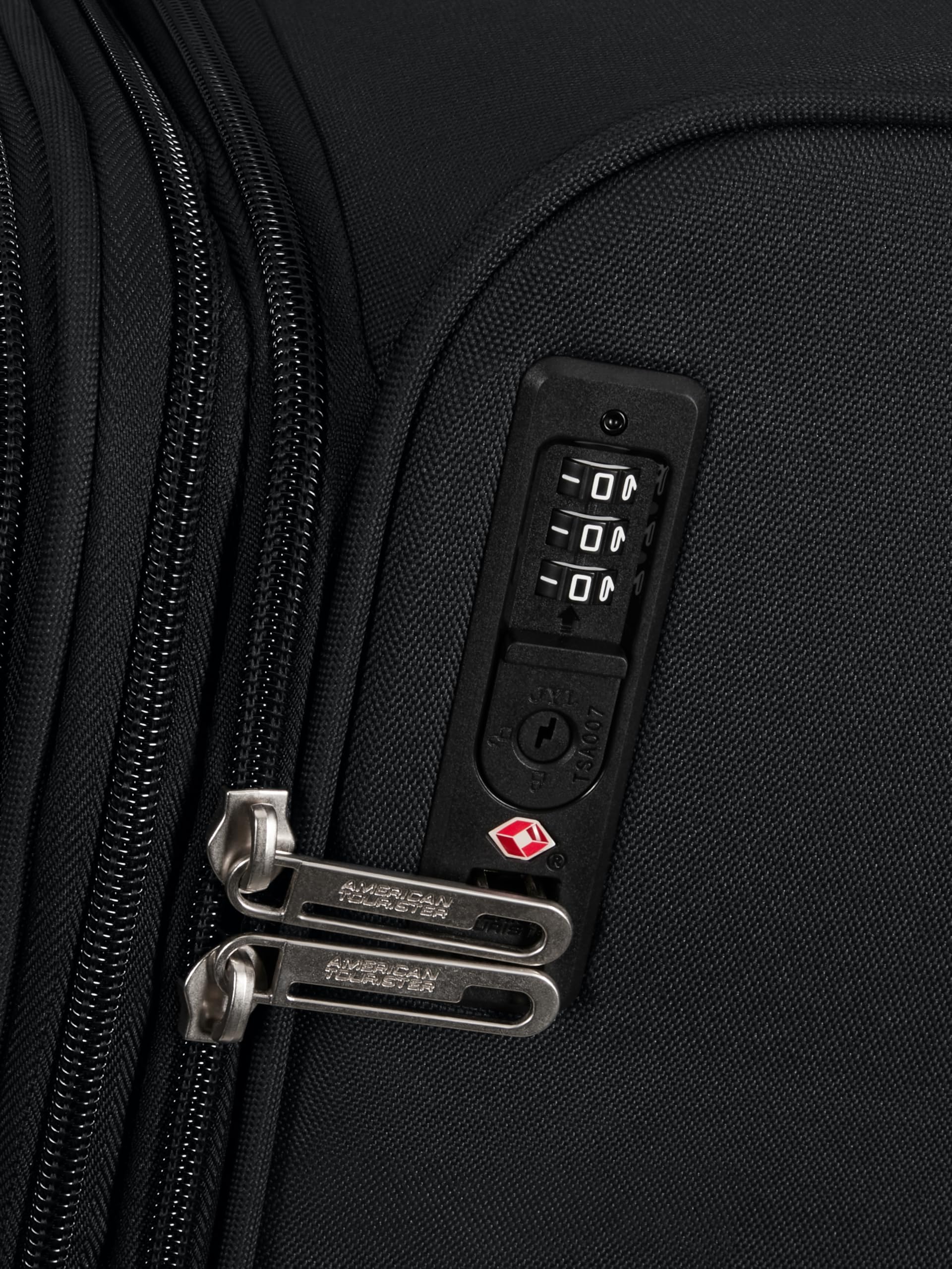 American Tourister Poproll - 3-teiliges Weichgepäck-Kofferset (Handgepäck, Mittel, Groß), Leicht - Schwarz (Black)
