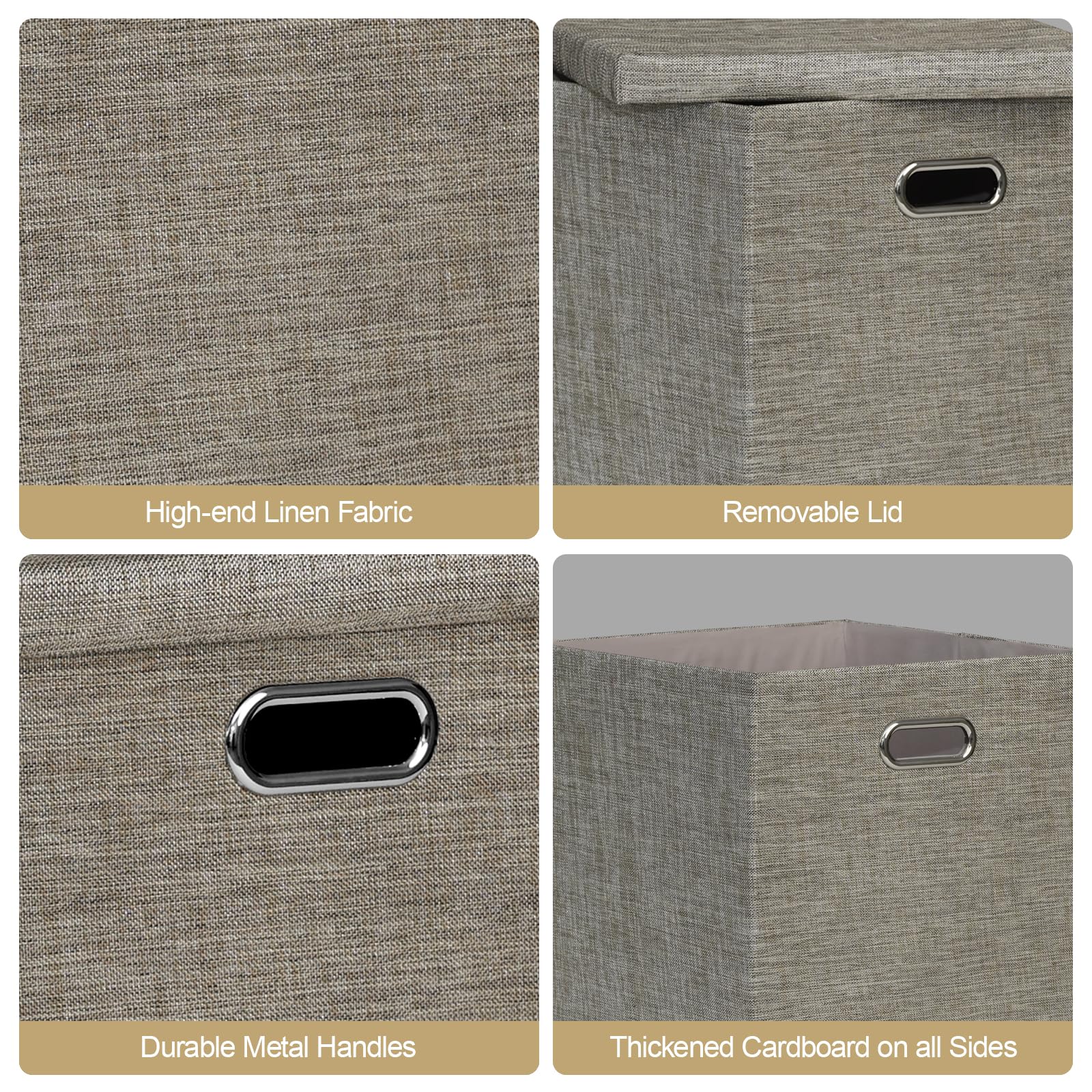 Amazon.com - Posprica Storage Bins with Lids,13×13×13 Foldable