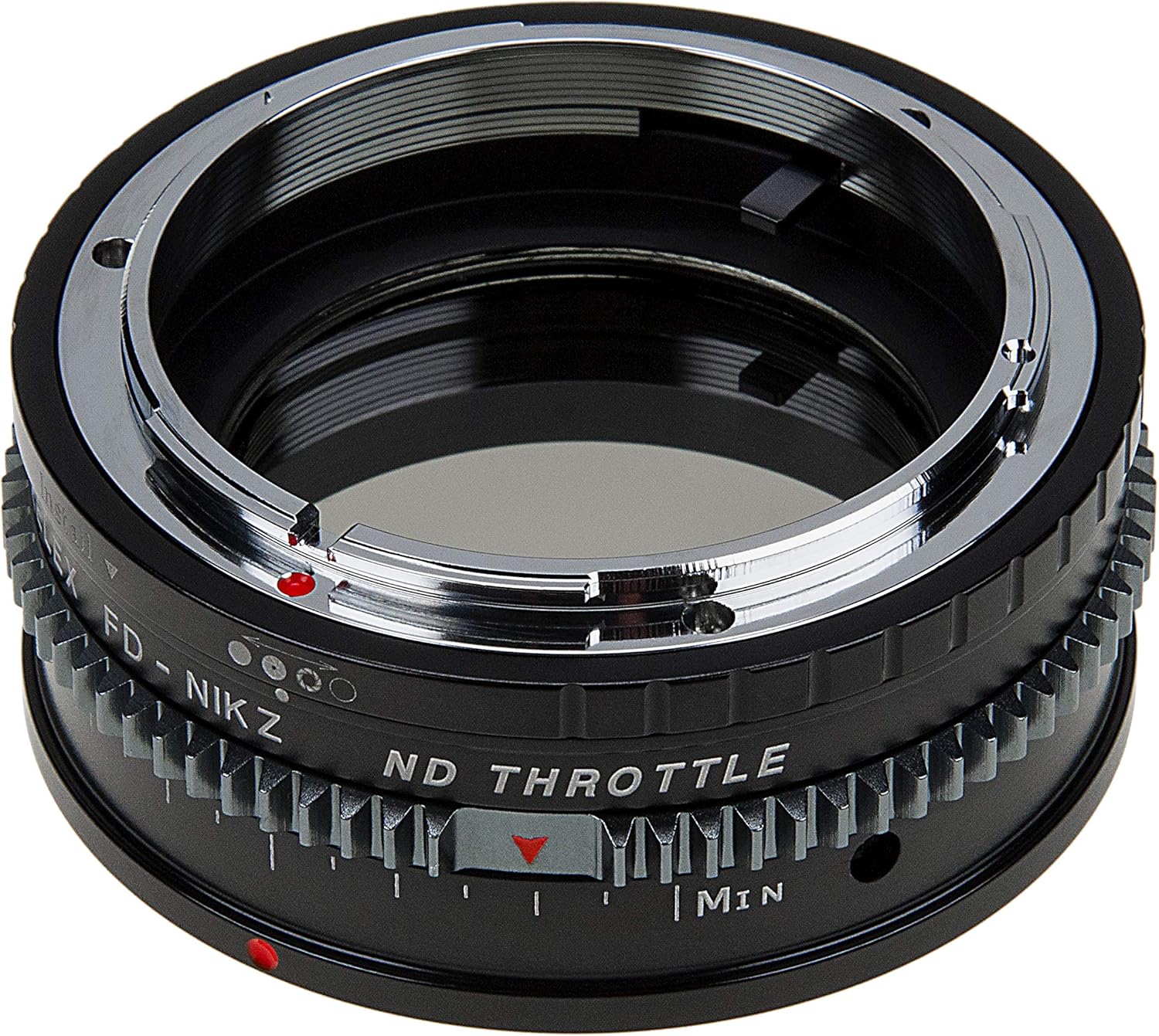 Vizelex CINE ND Throttle Lens Adapter Compatible with Canon FD Lenses to Nikon Z-Mount Cameras - Built-in Variable ND Filter (2-8 Stops)