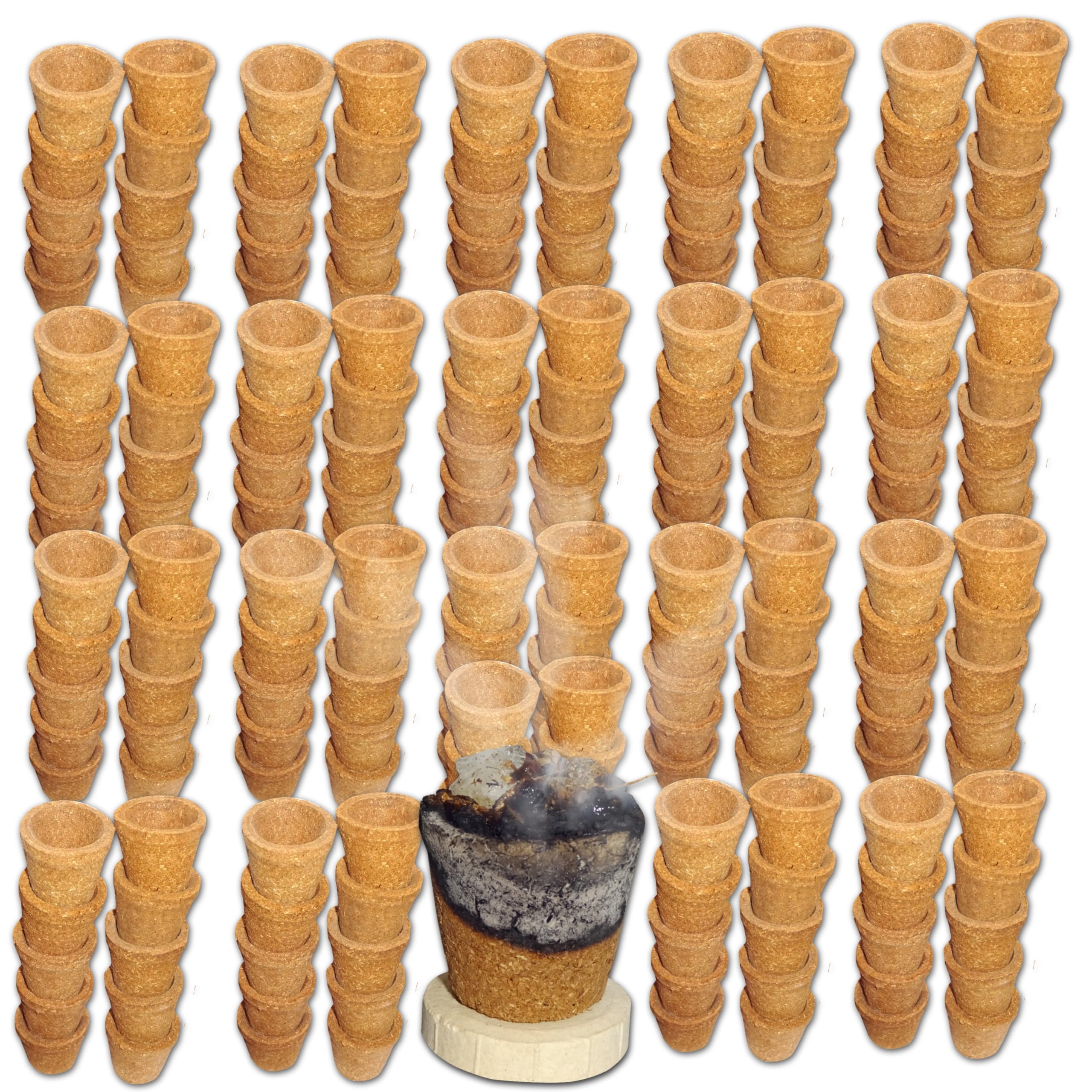 Devyagya 200 Cow Dung Empty Sambrani dhoop Cup with Free Ceramic Holder | Organic Cup for Daily Pooja and Festivals | Natural Dhoop | Organic Dhoop | Charcoal Free | Large Cup | Gomay Dhoop-image-29