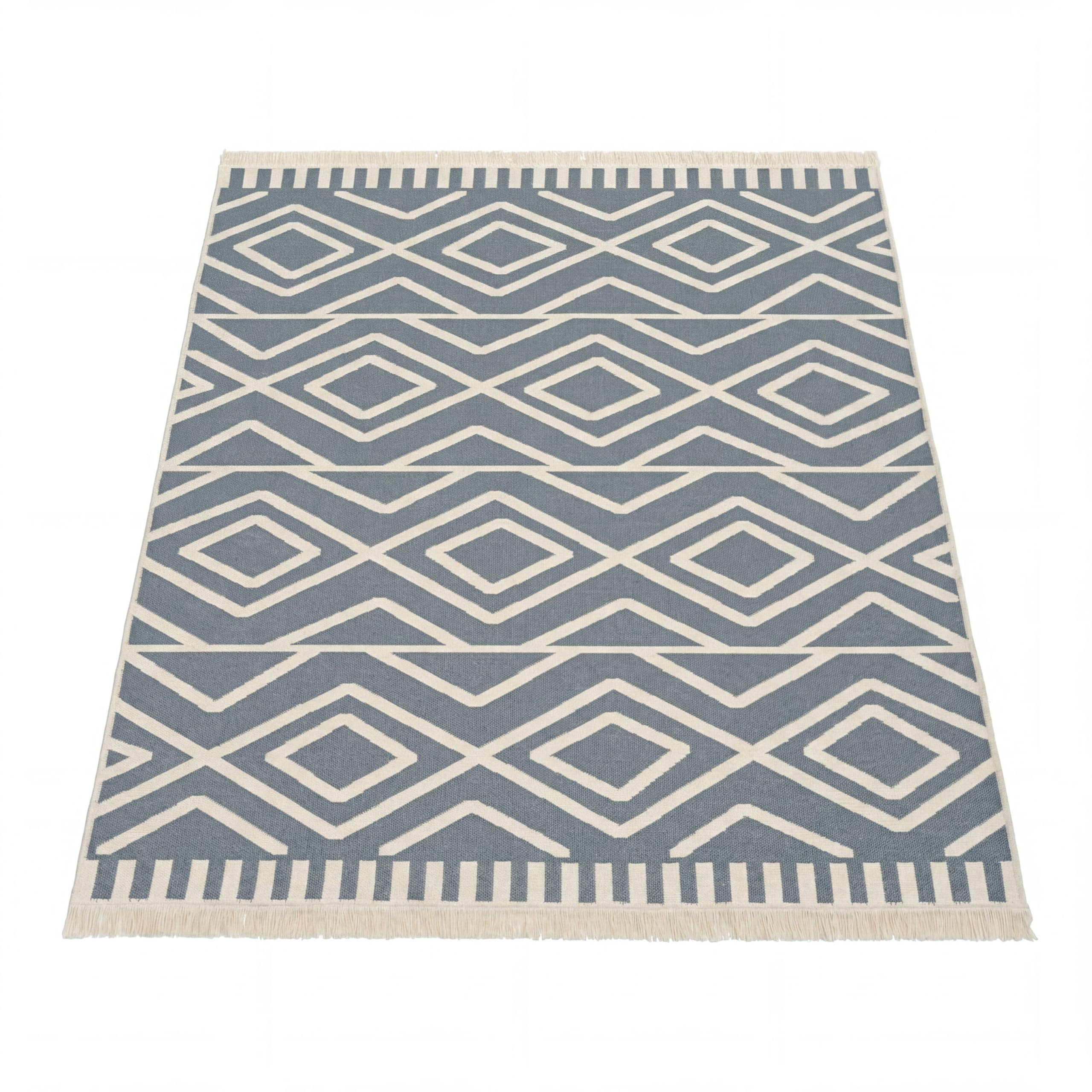 Paco Home Teppich Wohnzimmer Schlafzimmer Boho Design Waschbar Bis 30 Grad Skandinavisch Mit Fransen Wendbar Moderne Deko, Farbe:Grau 2, Größe:140x200 cm