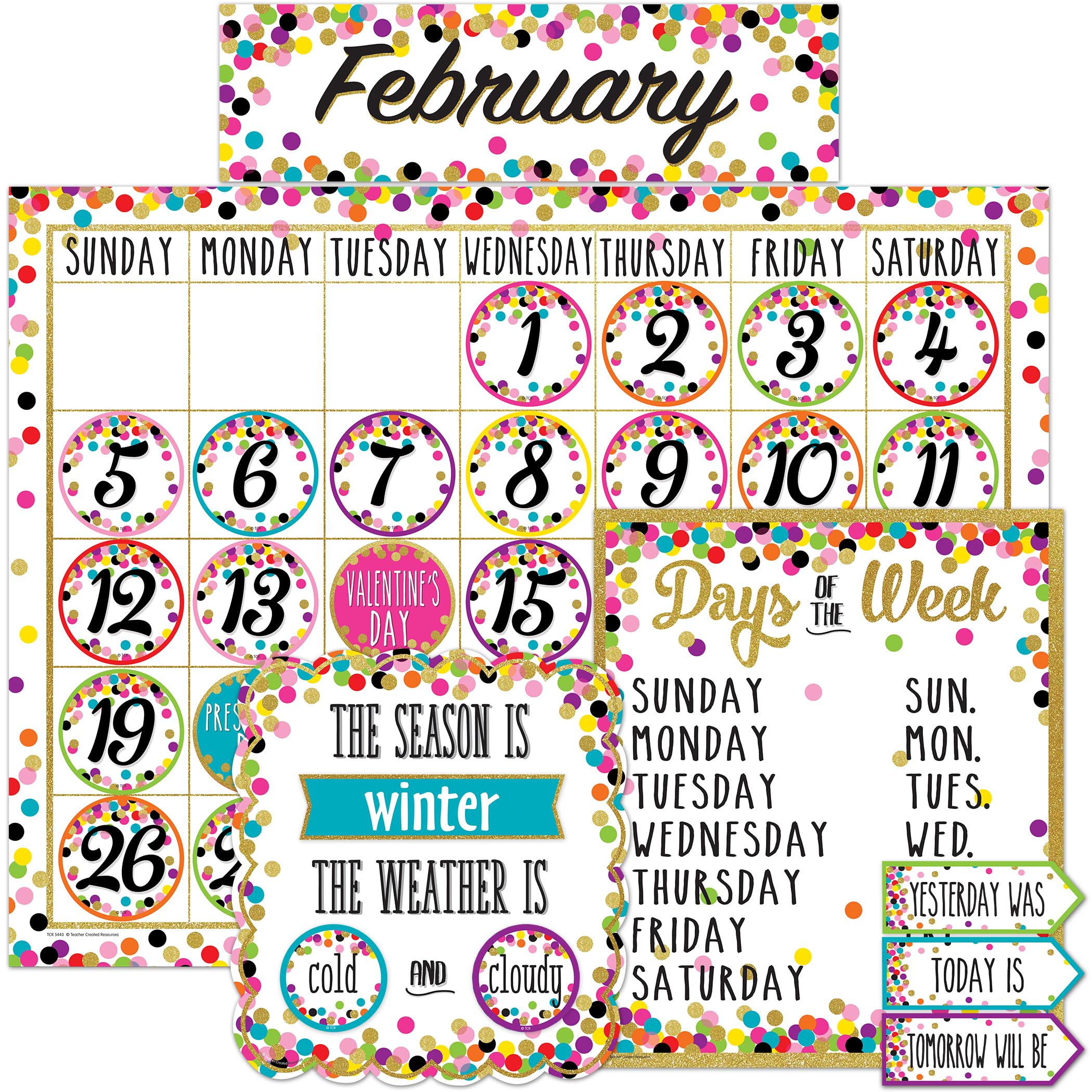 Teacher Created Resources Confetti Calendar Bulletin Board (TCR5443)