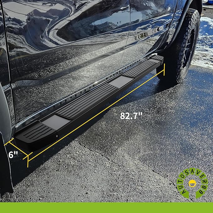 Estribos AUTOSAVER88 6" Acero Inoxidable Negro para Chevy Silverado 2019-2026 miniatura 6