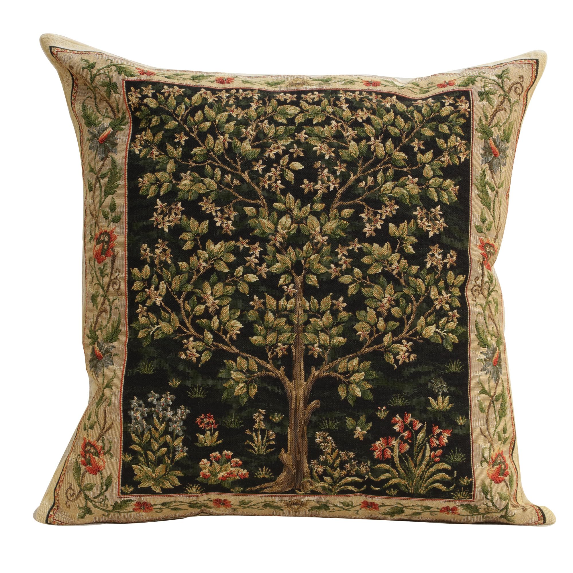 Charlotte Home Furnishings Throw Pillow Covers, Decorative Boho Pillow Covers for Couch, Living Room, Black Tree Square Cushion Cases 18x18 in,