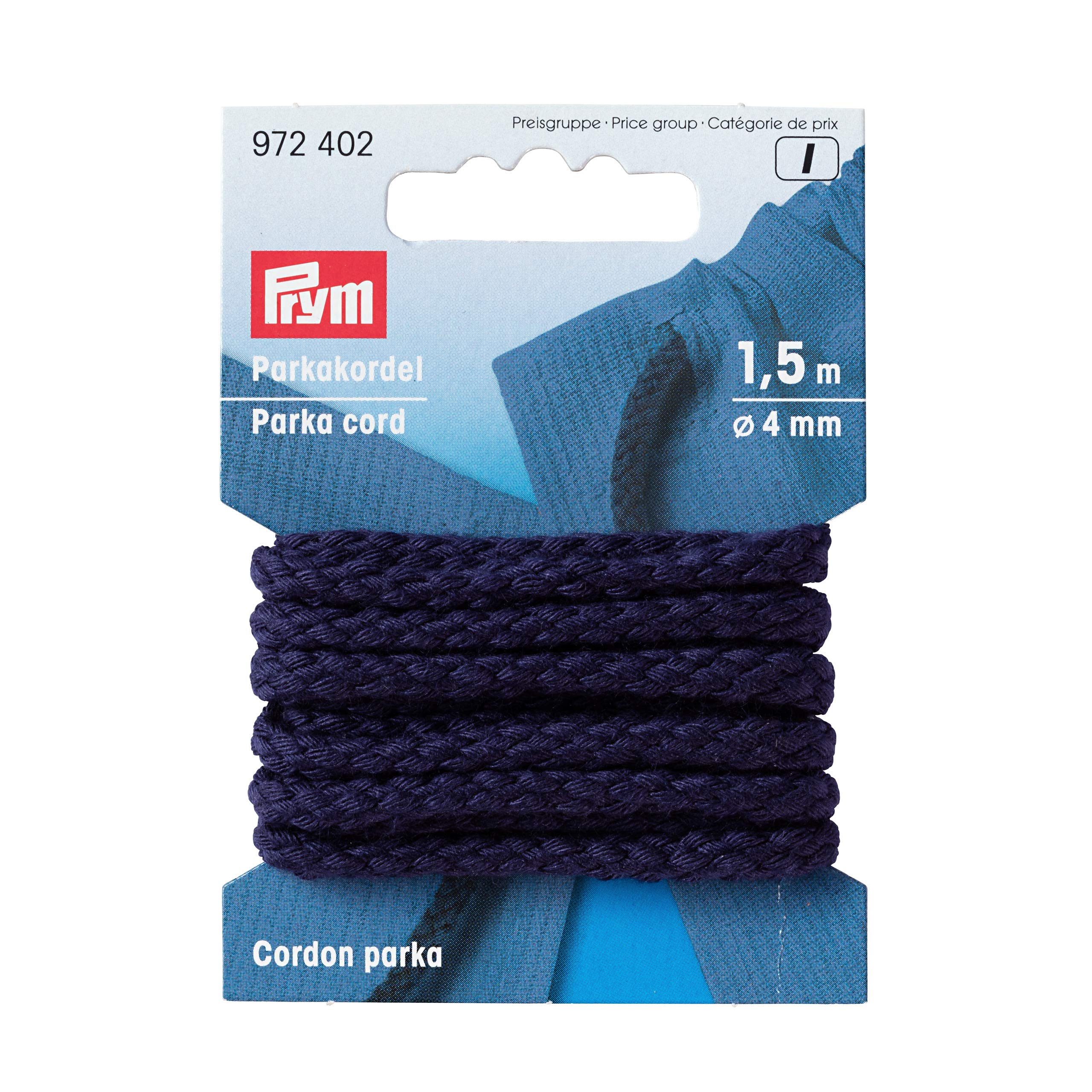Prym 4 mm 1.5 m Parka Cord, Navy Blue