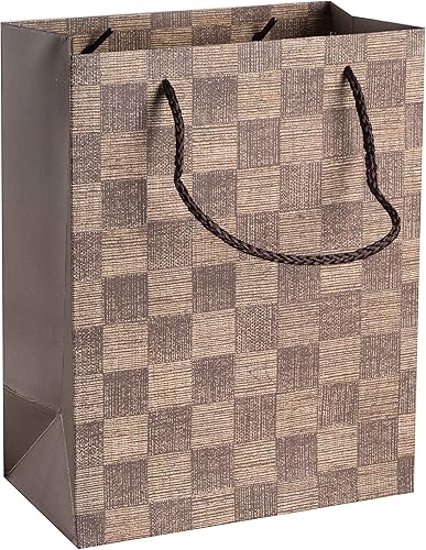 Set de bolsas de regalo a cuadros 12 paquetes 9 x 7 x 4 pulgadas diseño único con asas de cinta durables hermosas bolsas de regalo ideales para