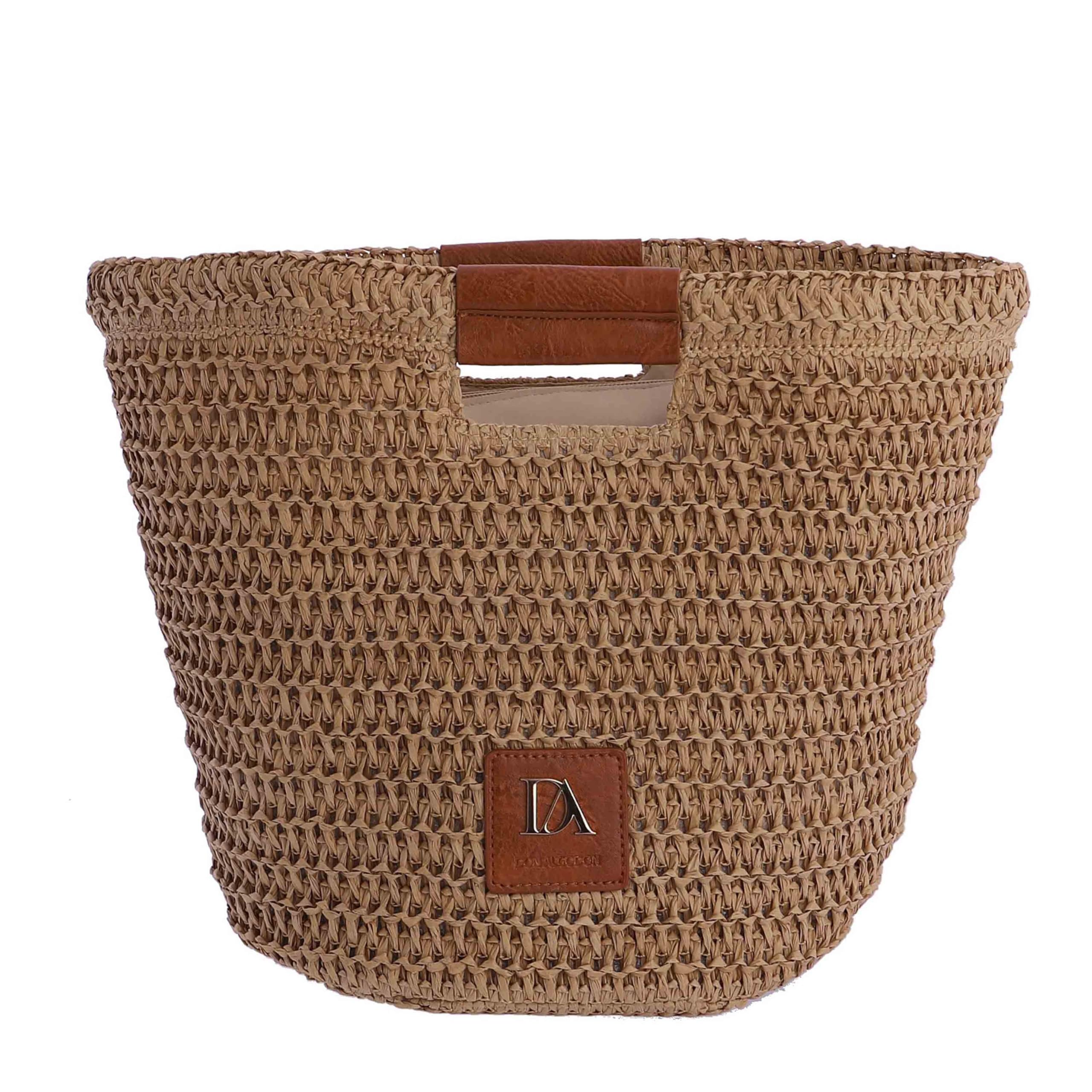 DON ALGODON - Bolso de mano de rafia para mujer - Bolso mano playa mujer - Bolsa playa para mujer Silene