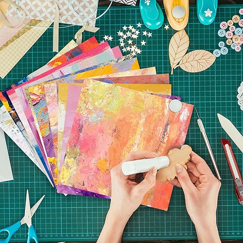 Miniatura 8 de 24 hojas de 12 diseños de álbumes de recortes, papel de manualidades de una sola cara de 6 x 6 pulgadas, papel de cartulina, álbum de recortes de