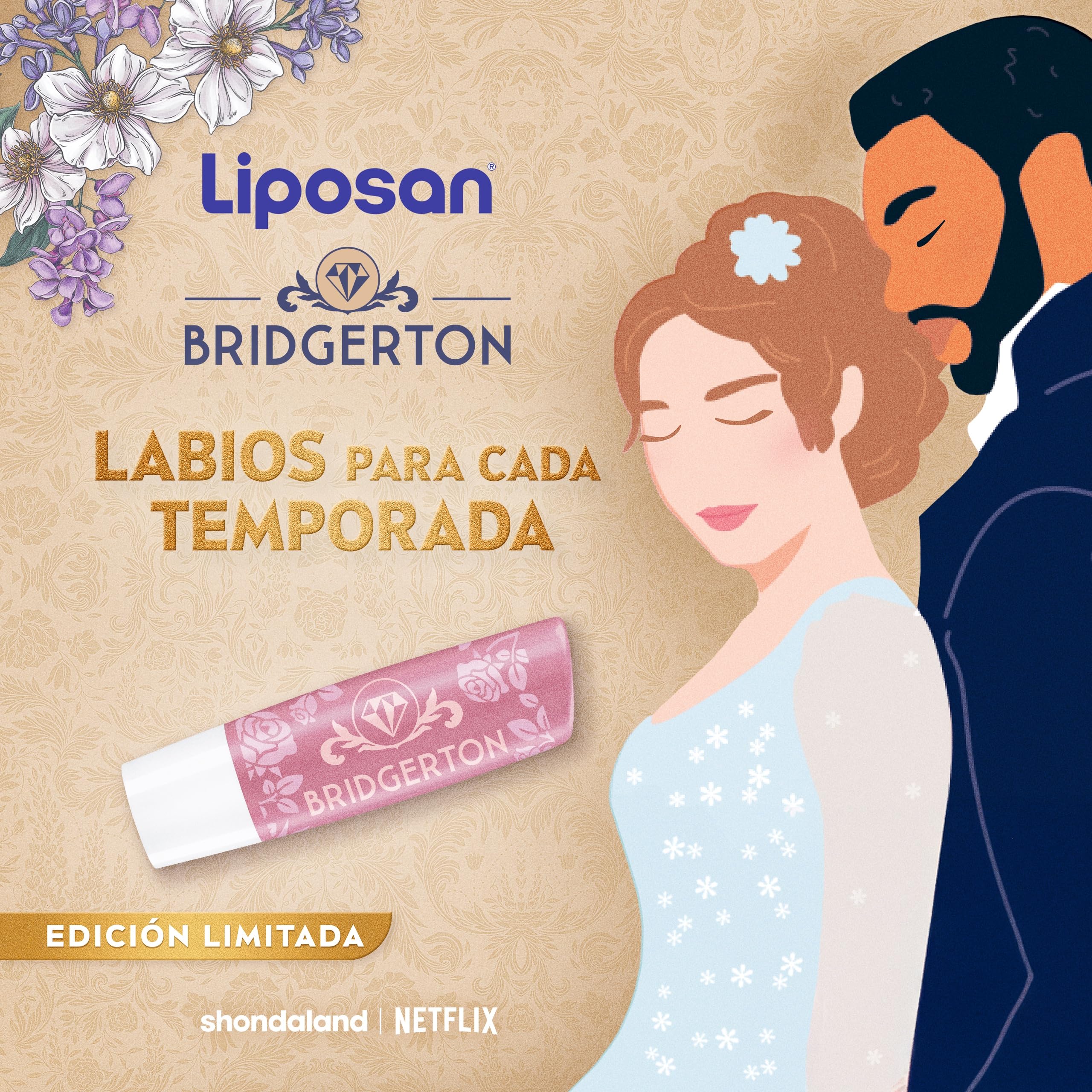 Liposan Bridgerton Edición Limitada Rose Meringue - Bálsamo Labial Hidratante - Cacao de Labios con 24h de Hidratación - Aroma a Rosa - Sutil Brillo de Labios Perlado - Todo Tipo de Piel - 4,8 g — view 4
