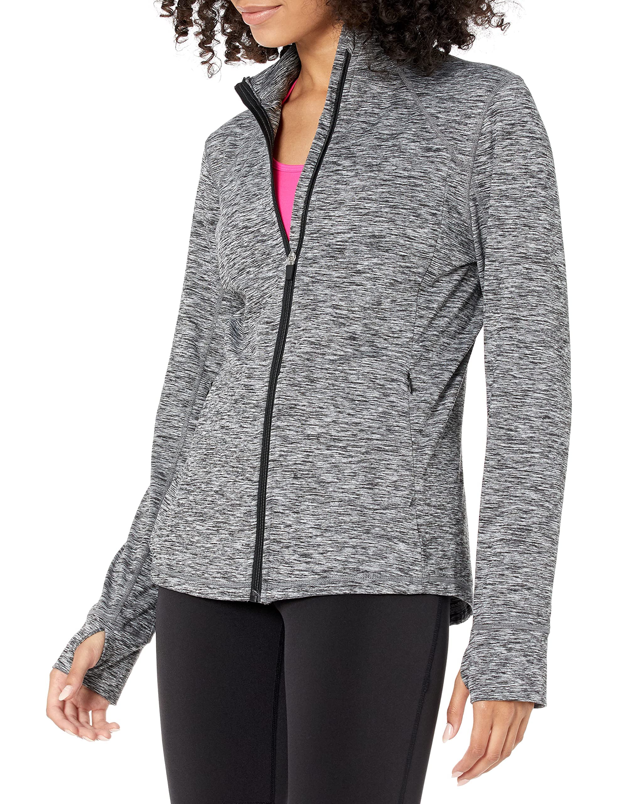 Amazon Essentials Giacca con Zip a Tutta Lunghezza Elasticizzata Tecnica Spazzolata - Colori Fuori Produzione Donna