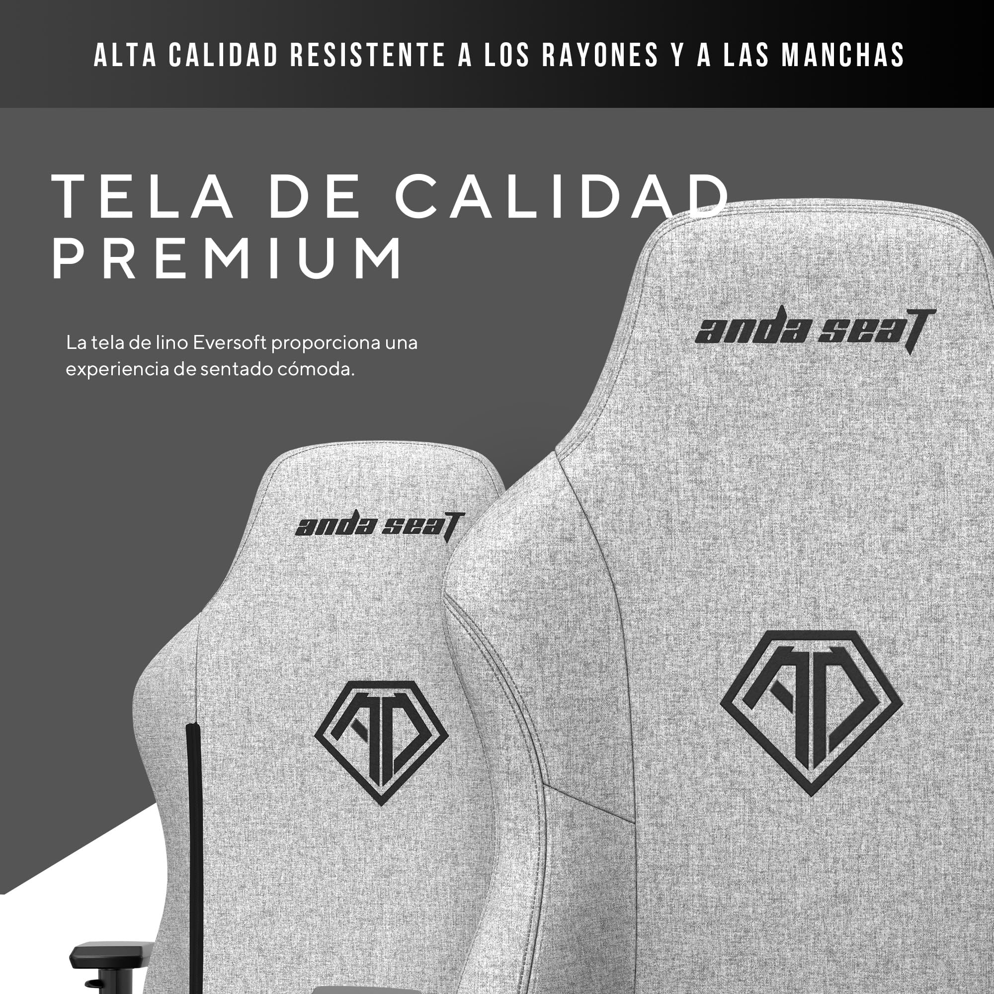 Anda Seat Phantom 3 Grande Silla Gaming, Comoda Silla Racing Gamer Adulto para Trabajo/Oficina/Estudio/Gaming, Sillas Ergonomicas para Ordenador, Ergonomic Office Desk Chair - Gris Grande