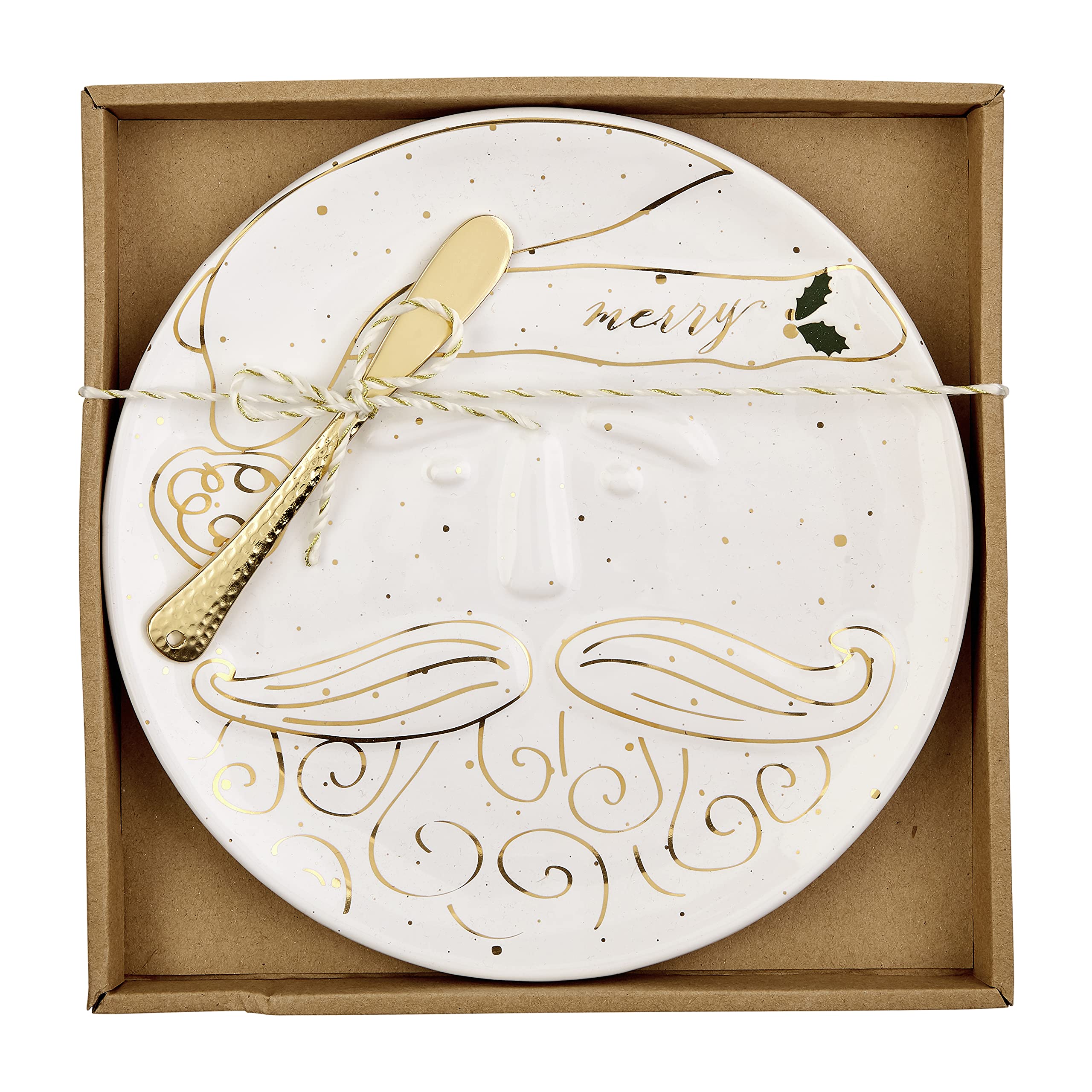 Assiette à fromage de Noël Mud Pie dorée pour éviter les tables ternes