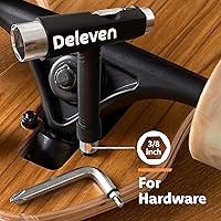 Vista 5 de Herramienta para patineta Deleven Todo en uno, ligera y portátil - Llave en T con llave Allen, destornillador de cabeza Phillips - Ajuste