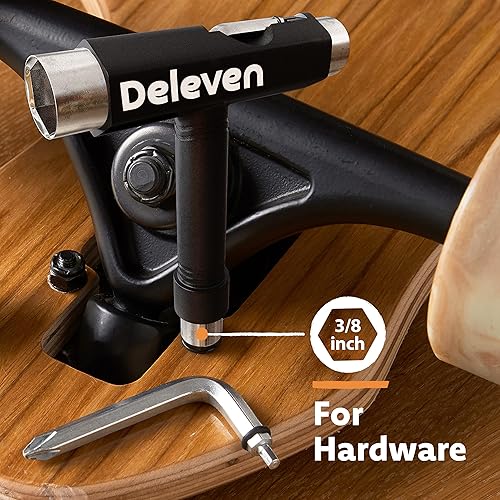 Miniatura 5 de Deleven Skate Tool All-in-One Lightweight Portable Skateboard Tool - T Tool with Allen Wrench, Phillips Head Screwdriver - Adjust Roller Skates,