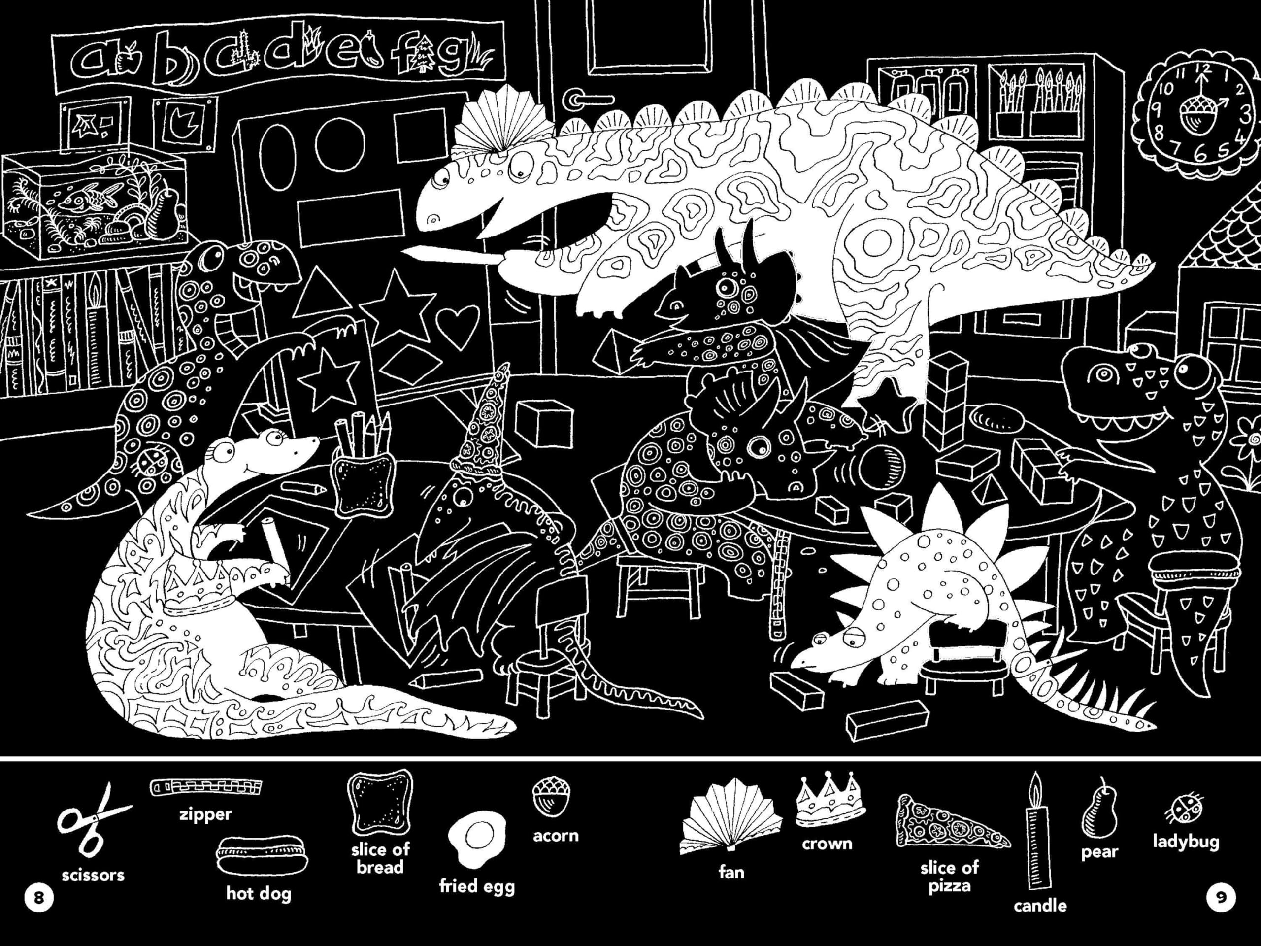 Dinosaur Hidden Pictures Puzzles to Highlight