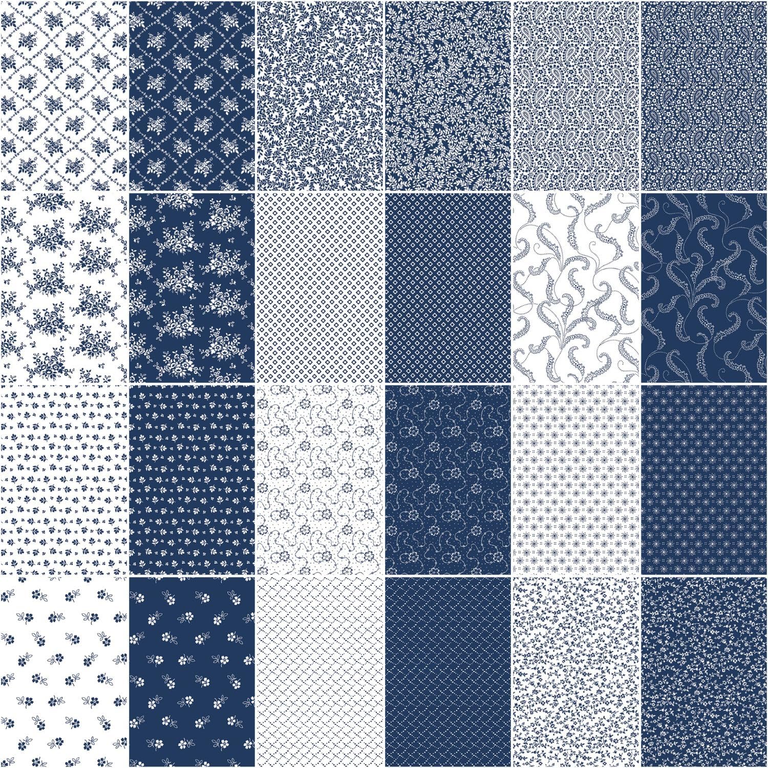 Kanvas Studio Classic Keepsakes Blue 10X10 Pack 42 10-inch Squares Layer Cake Benartex