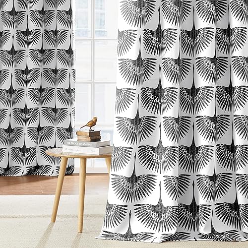 KGORGE Cortinas opacas para dormitorio de niños, cortinas de ventana grandes con patrón de animales de pájaro para comedor, sala de estar, oficina