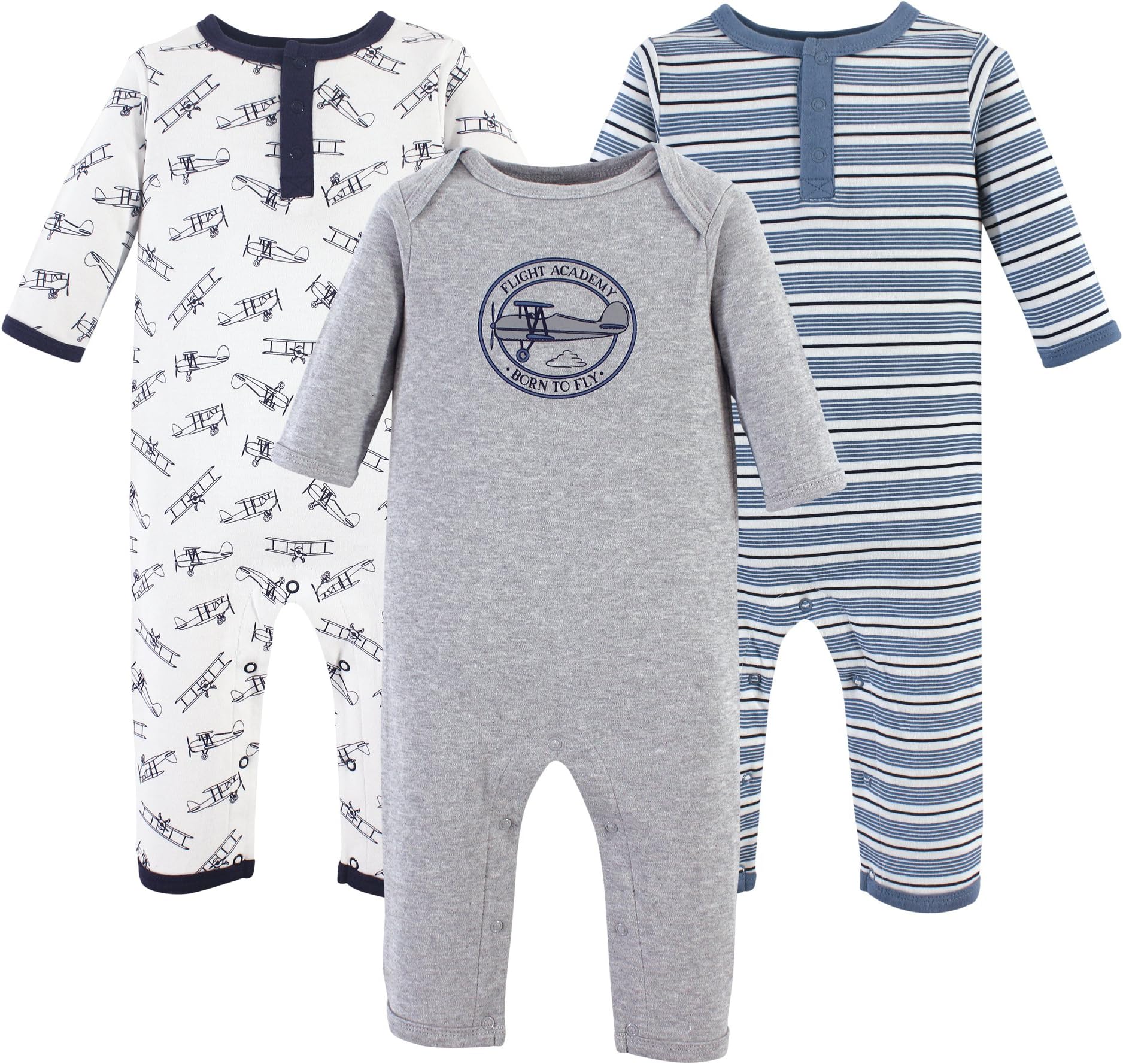 Hudson babyBaby Cotton Union Suit, 3 Pack