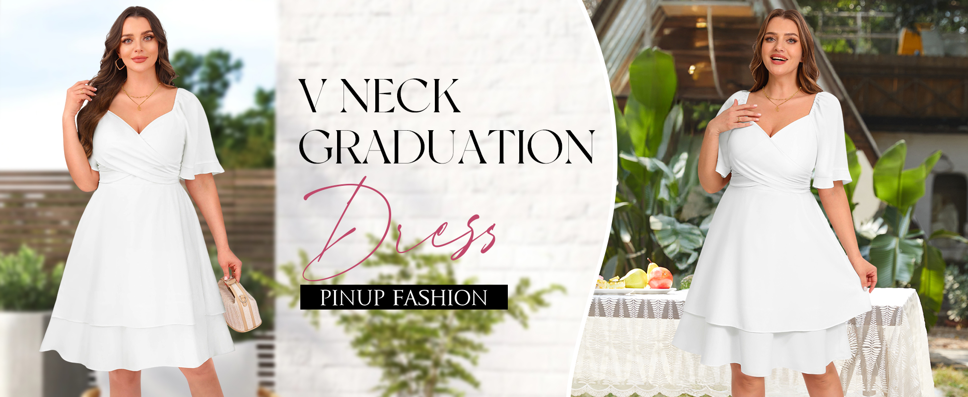 Amazon.com: Pinup Fashion Women Plus Size Dresses for Wedding Guest Black  Graduation Summer Wrap V Neck Casual Knee Length Ruffle A Line Dress :  Clothing, Shoes & Jewelry
