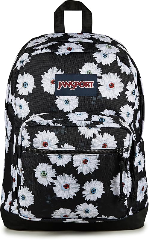 JanSport Right Pack Mochila - Mochila duradera con funda acolchada para portátil de 15", amplio compartimento principal y bolsillo integrado para botella de agua, Eyeball Blossom