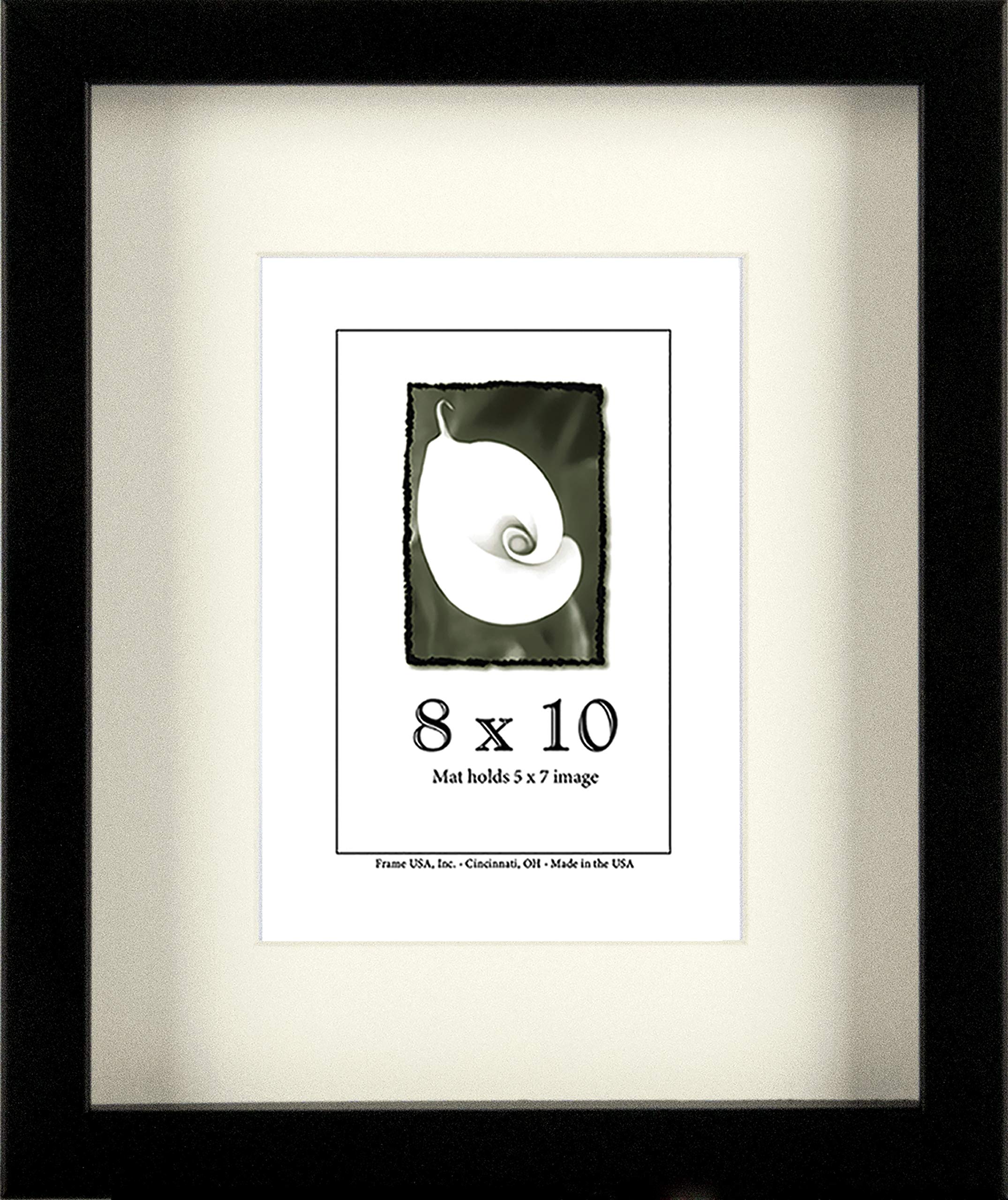 Frame USA True Depth Series 8x10 Poplar Wood Frames for Art and Canvas (Black)