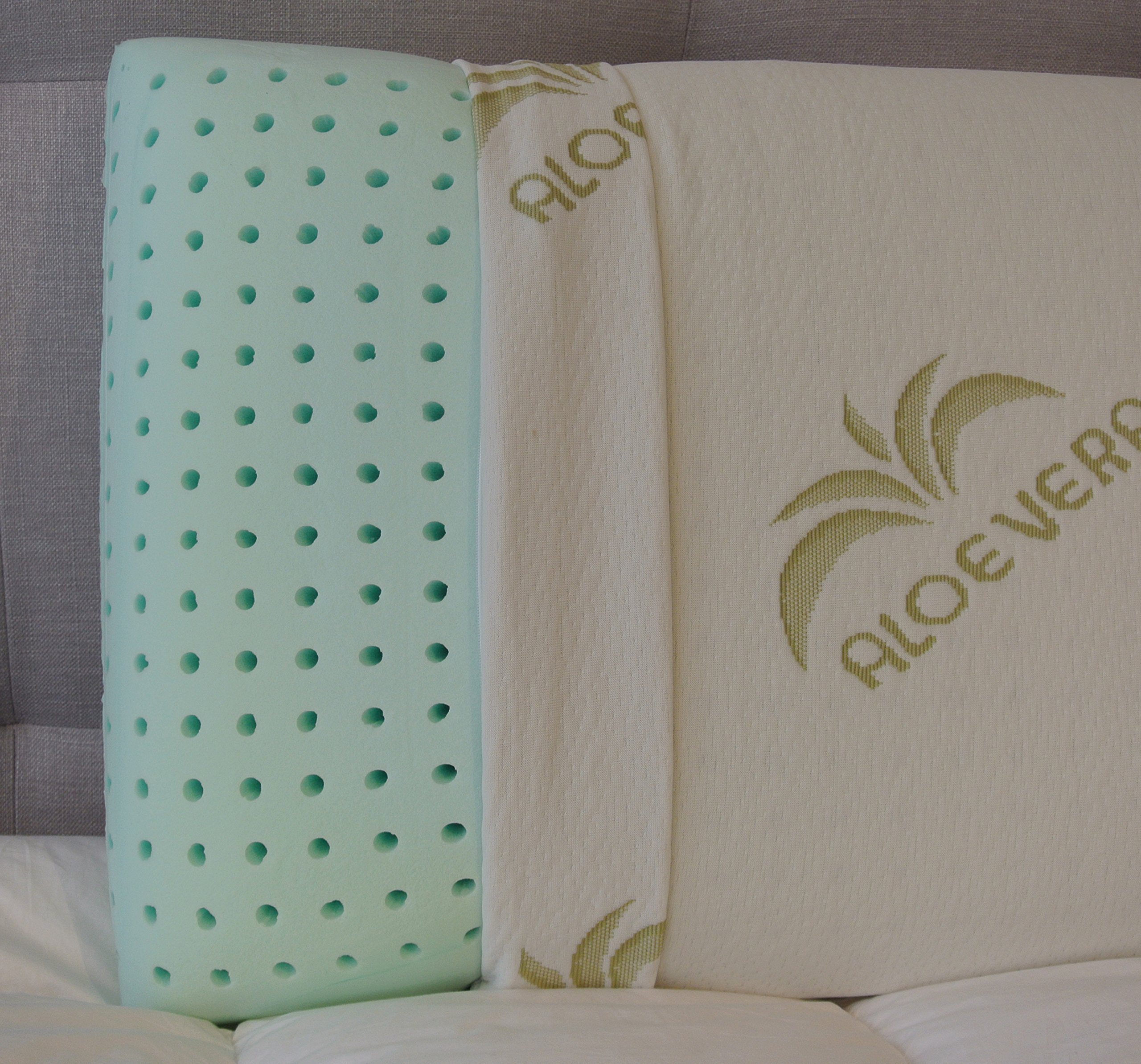 Baldiflex Emporio, Cuscino Memory Foam Ecologico, Modello Ecogreen 73x42cm, Altezza 15cm, Fodera in Aloe Vera