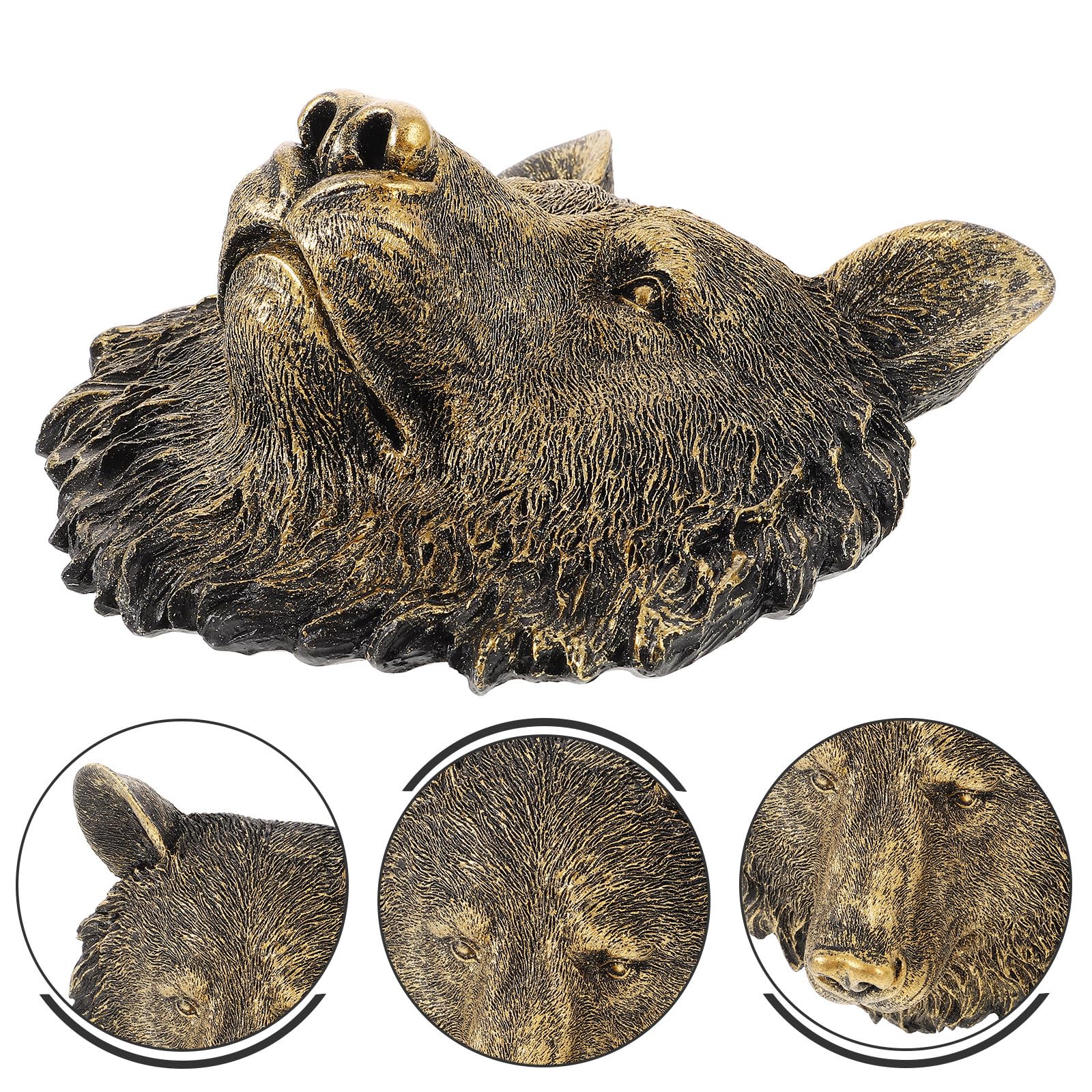 LOLIPPYY Scultura da Parete Testa di Orso in Resina Decorazione da Parete Artigianale per Casa e Ufficio Decorazione da Appendere Resistente All’Usura Dimensioni 20X23X95 CM