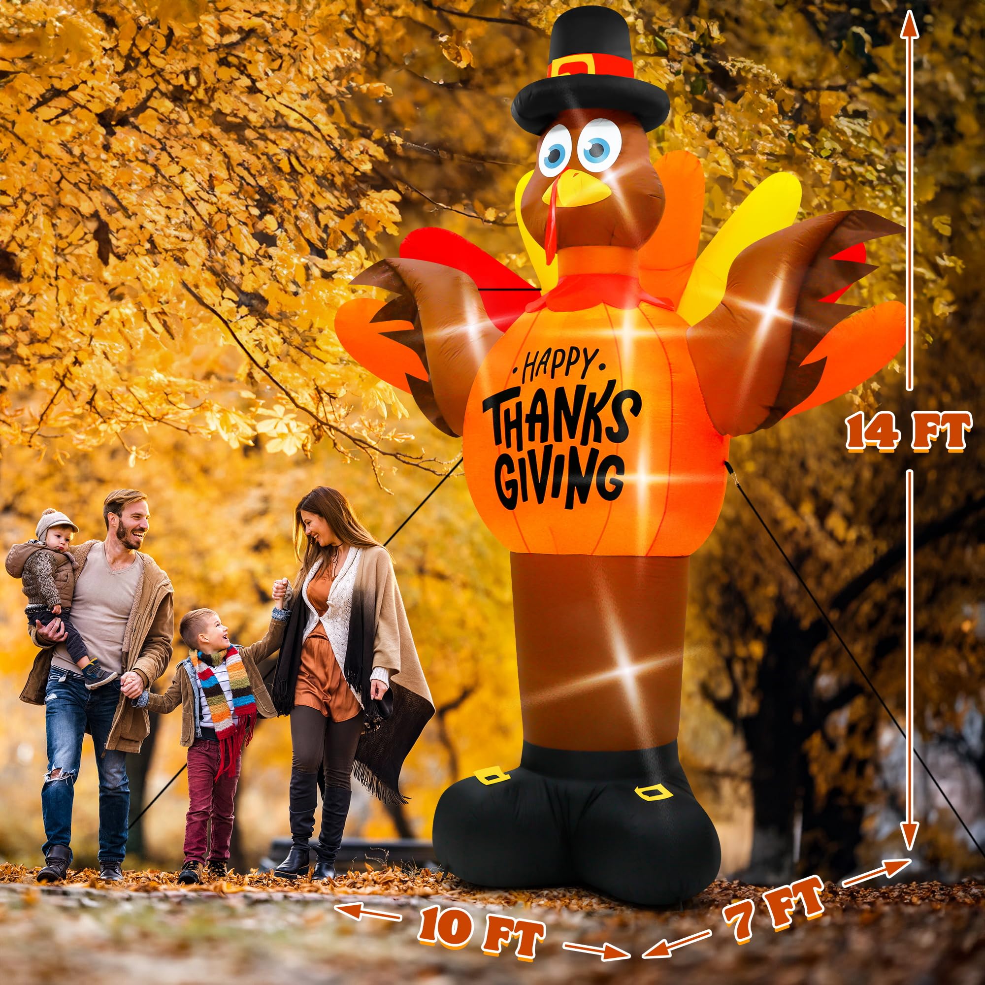 Snapklik.com : 14FT Thanksgiving Turkey Inflatables, Extra Large Blow ...