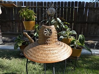 KOOL BREEZE SOLAR HAT Plain Thurman Straw Sun Hat XL, Solar Fan Hat, Cooling Hat, Solar Powered Fan, Straw Hat for Men