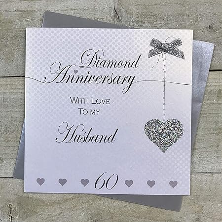Personalised Handmade 60th Diamond Wedding Anniversary Card Husband Wife Couple - View #6