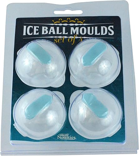 Fairly Odd Novelties - Moldes esféricos para bolas de hielo, juego de 4, molde de hielo para whisky, bourbon, escocés, bandeja de regalo para