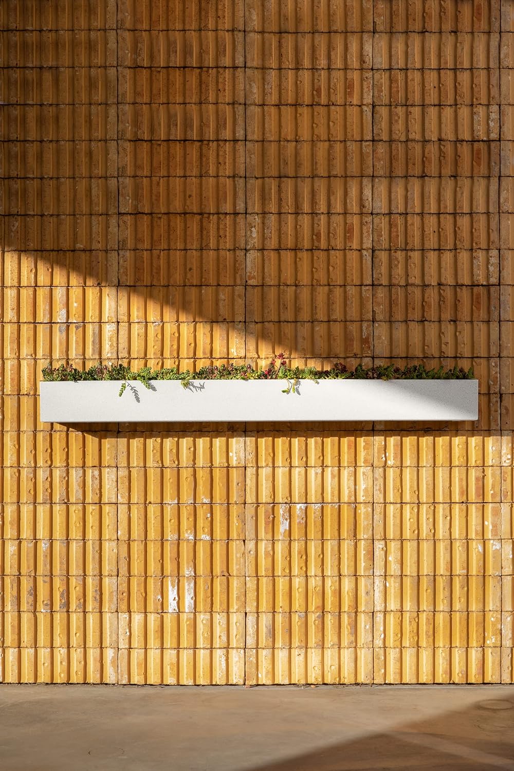 Veradek Forma Series Trough Hanging Planter - Rectangular Planter for Window Sill/Wall Decor | Made from Plastic-Stone Material | Modern Décor for Succulents, Indoor Small Plants