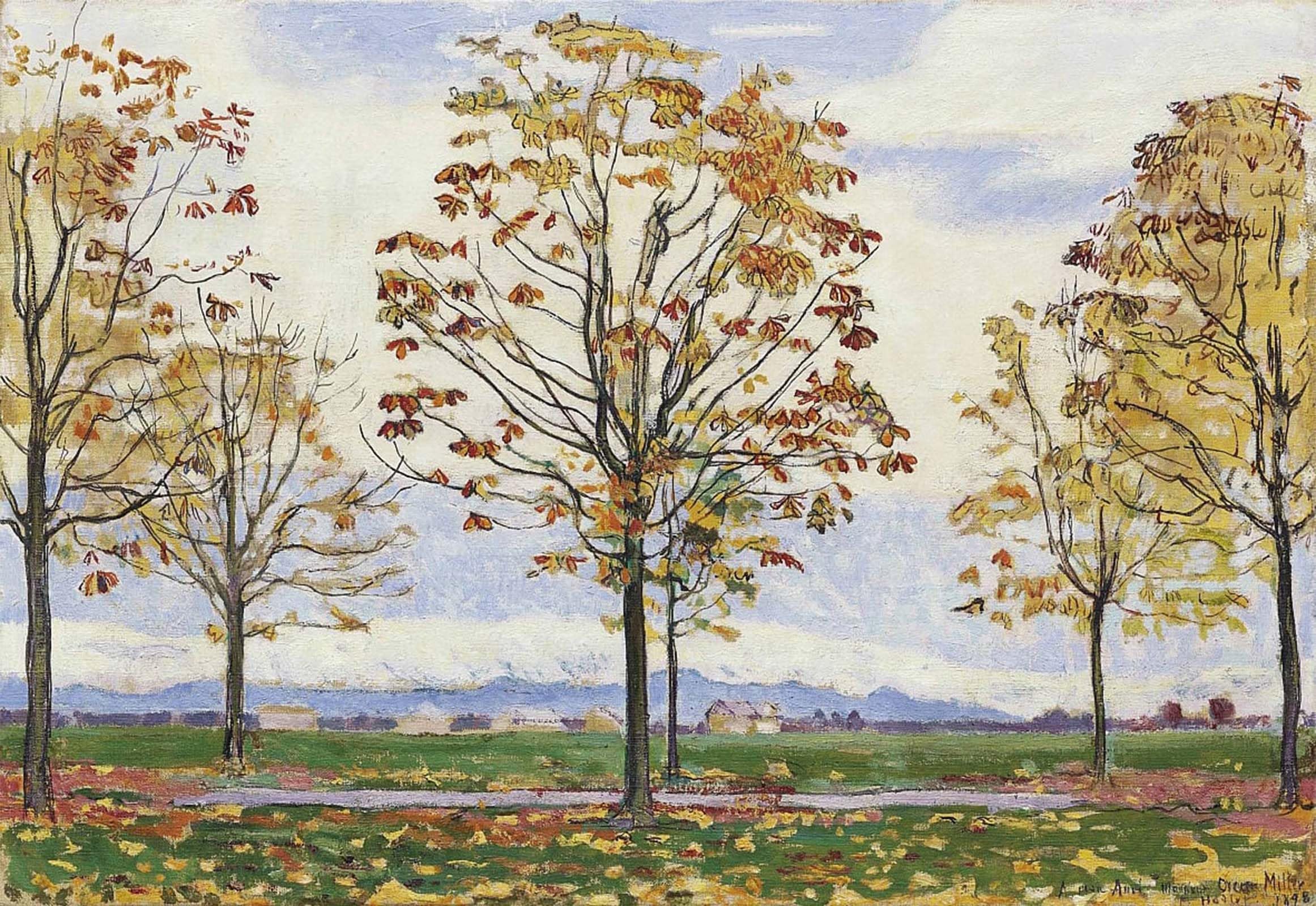 ARTXLXXBN Famous Painting Canvas Artwork Graffiti Print Kastanienallee Bei Biberist by Ferdinand Hodler Portrait Canvas Image for Home Decor 60x90cm