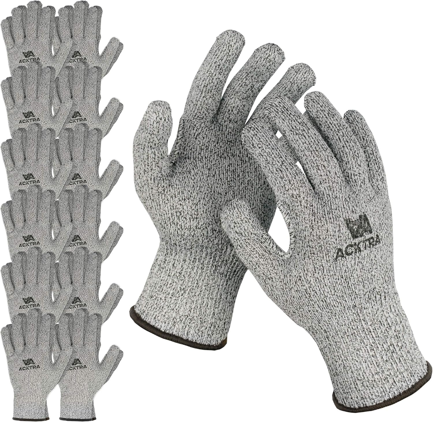 ACKTRA Cut Resistant Safety WORK Gloves, Level 5, EN 388, Bulk Pack WG010