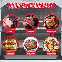 Vista 6 de Ronco ST5000PLAT Asador Rotatorio Digital Showtime, Edición Platino, Cocina los Alimentos Perfectamente Cada Vez, 3 Modos de Cocción: Asar, Sellar