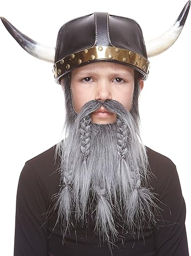 Miniatura 3 de Mustaches Barba falsa enana vikinga autoadhesiva para niños, novedad, pequeño pelo facial falso, accesorio de disfraz para niños, color sal y
