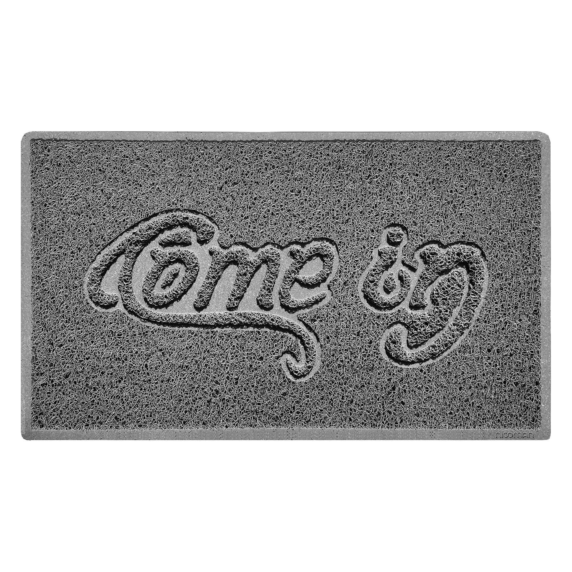 Nicoman COME-IN Embossed Shape Door Mat Dirt-Trapper Jet-Washable Doormat-(Use Outdoor ONLY)- (75x44cm/29.5x17.3inches, Medium) Grey